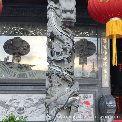 Customized relief dragon stone column